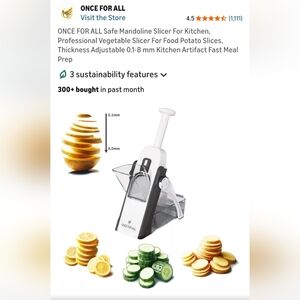 Once For All Mandoline Slicer for Kitchen